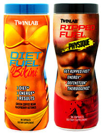 Twinlab's two new sex divided supplements Diet Fuel Bikini and Ripped Fuel Physique