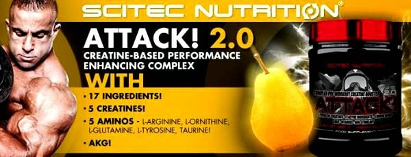 Scitec Nutrition introduce pear to their complex creatine Attack 2.0
