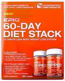 EPIQ's new 60-Day Diet Stack combining Shred and Ripped