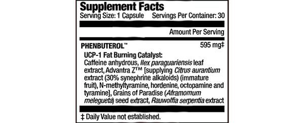 MuscleMeds Phenbuterol facts panel MuscleMeds Phenbuterol facts panel