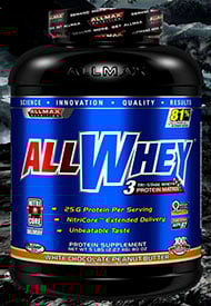 AllMax Nutrition introduce a fifth flavor for AllWhey with white chocolate peanut butter AllMax Nutrition introduce a fifth flavor for AllWhey with white chocolate peanut butter