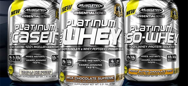 Muscletech detail their three Essential Series Platinum proteins