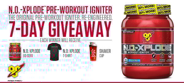 14 60 serving tubs of BSN's N.O. Xplode up for grabs this week