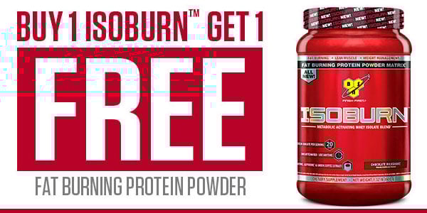 BSN's Isoburn on sale with a buy one get one offer at Bodybuilding.com