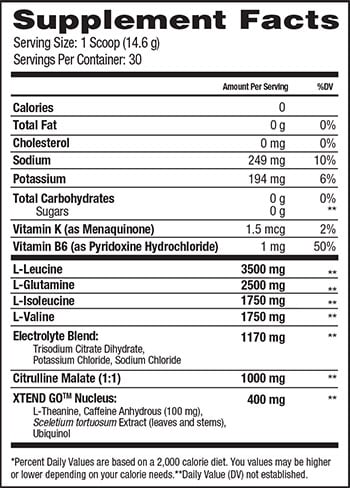 Xtend Go combines Scivation's regular Xtend with a 400mg proprietary