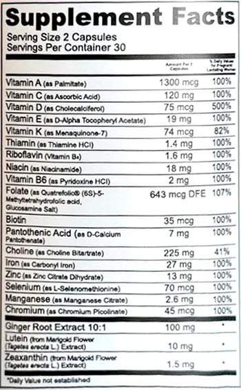 bowmar nutrition prenatal