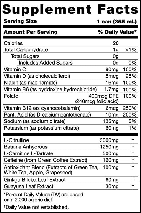 Zoa Plus Pre Workout Label