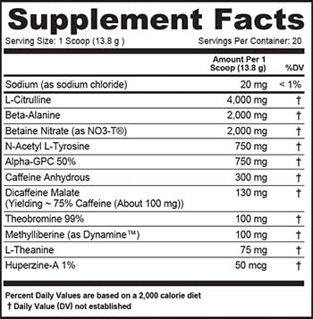 Cutler Nutrition Prevail Rush Label