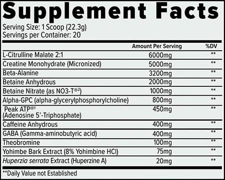 Finaflex Wrn Pre Workout Label