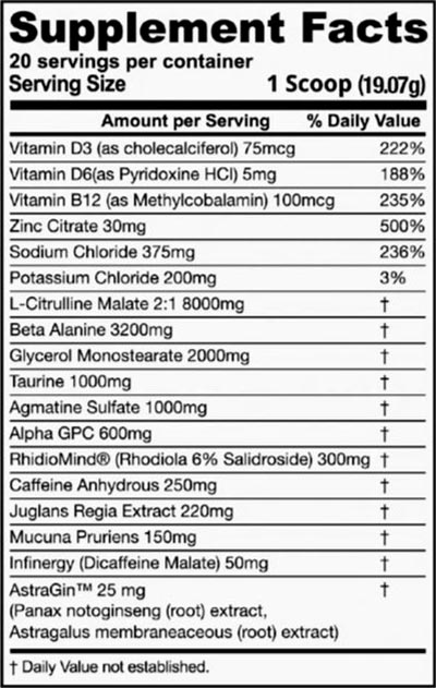 Reps Pre Workout Label
