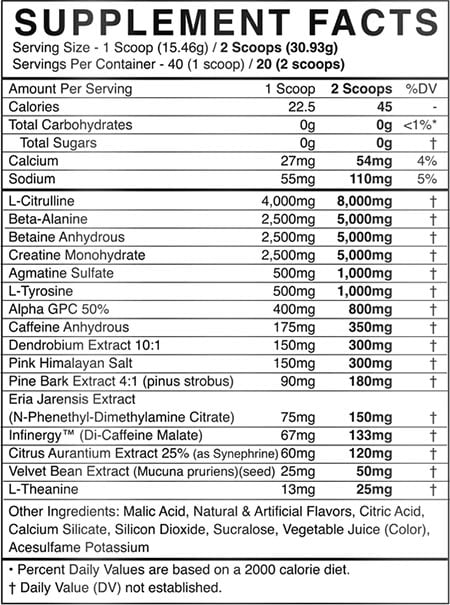 Black Market X Man Sports Pre Workout Label