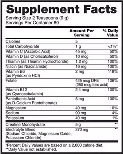 Optimum Nutrition Creatine Plus Label