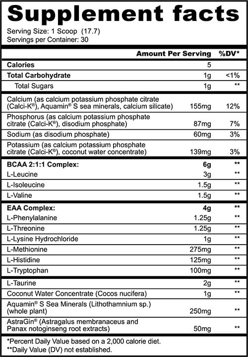 Panda Supplements Premium Aminos Label