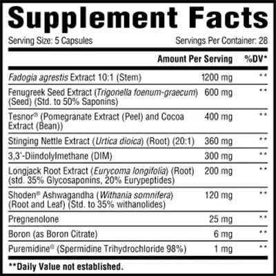 Core Nutritionals Vital T Label