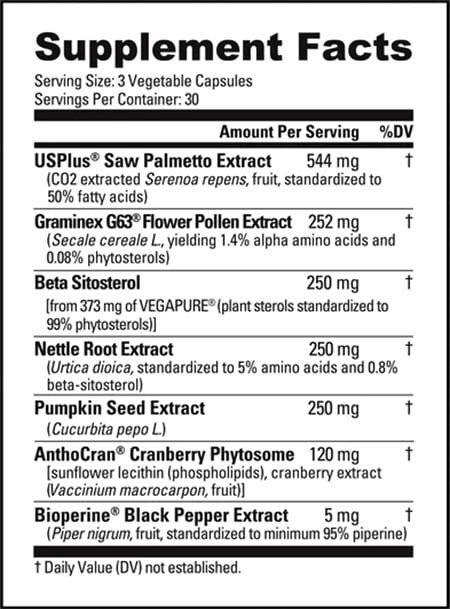 Nutrabio Prostate Label