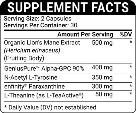 Healthgevity Brain Boost Label