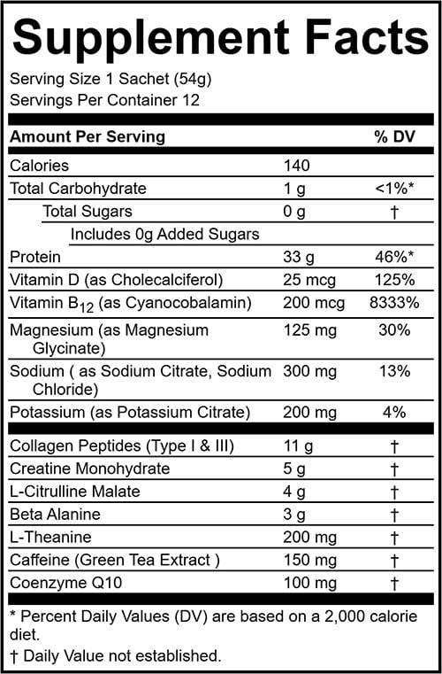 Solo All In One Performance Supplement Label
