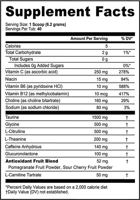 G Fuel Energy Formula 2.0 Label