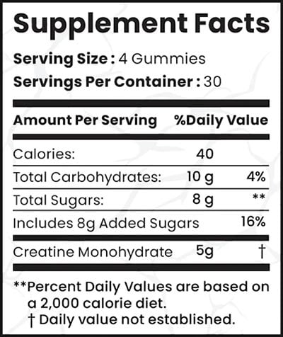 Smash Creatine Gummies Label