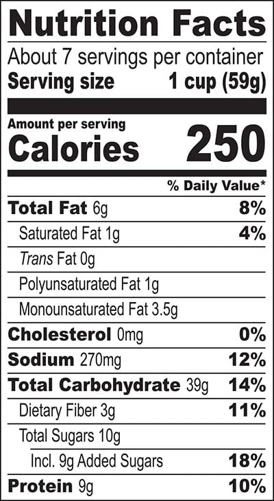 Honey Bunches Of Oats Protein Label