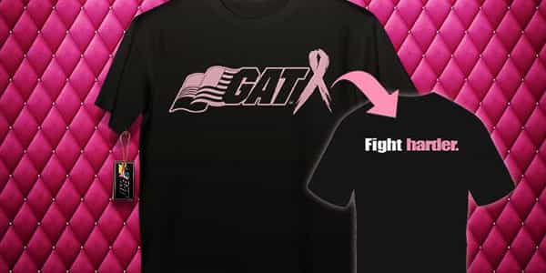 GAT Breast Cancer Awareness tee available at this weekend's pinkmusclefest GAT Breast Cancer Awareness tee available at this weekend's pinkmusclefest