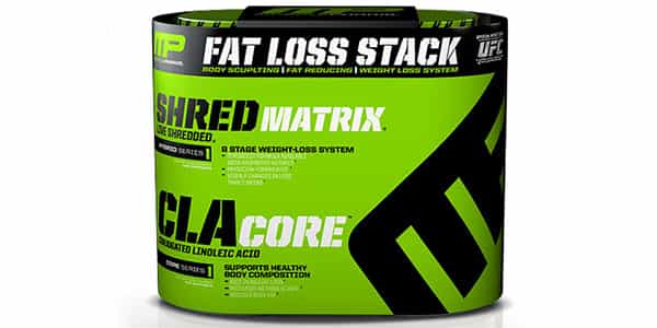 Muscle Pharm's two product Fat Loss Stack of Shred Matrix and CLA Core