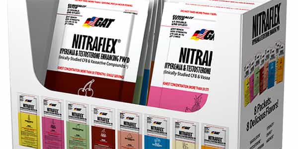 GAT introduce a variety box for their eight flavor pre-workout Nitraflex