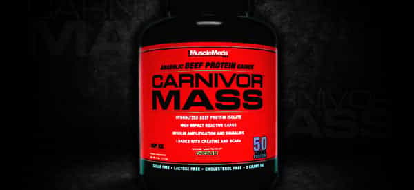 1 of 3 potential flavors shows up on MuscleMeds Carnivor Mass menu