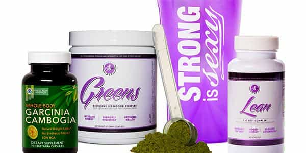 Self produced supplements Greens & Lean available in select Pretty Fit packs