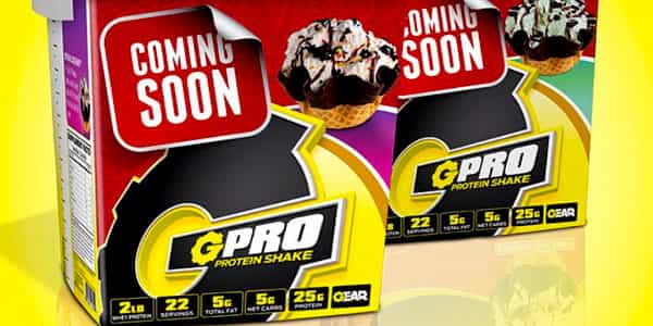 Upcoming G Pro protein powder from Gear not to be confused with ice cream