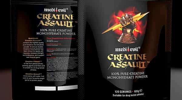 Creatine Assault looks and sounds good, but is just Medi Evil creatine monohydrate