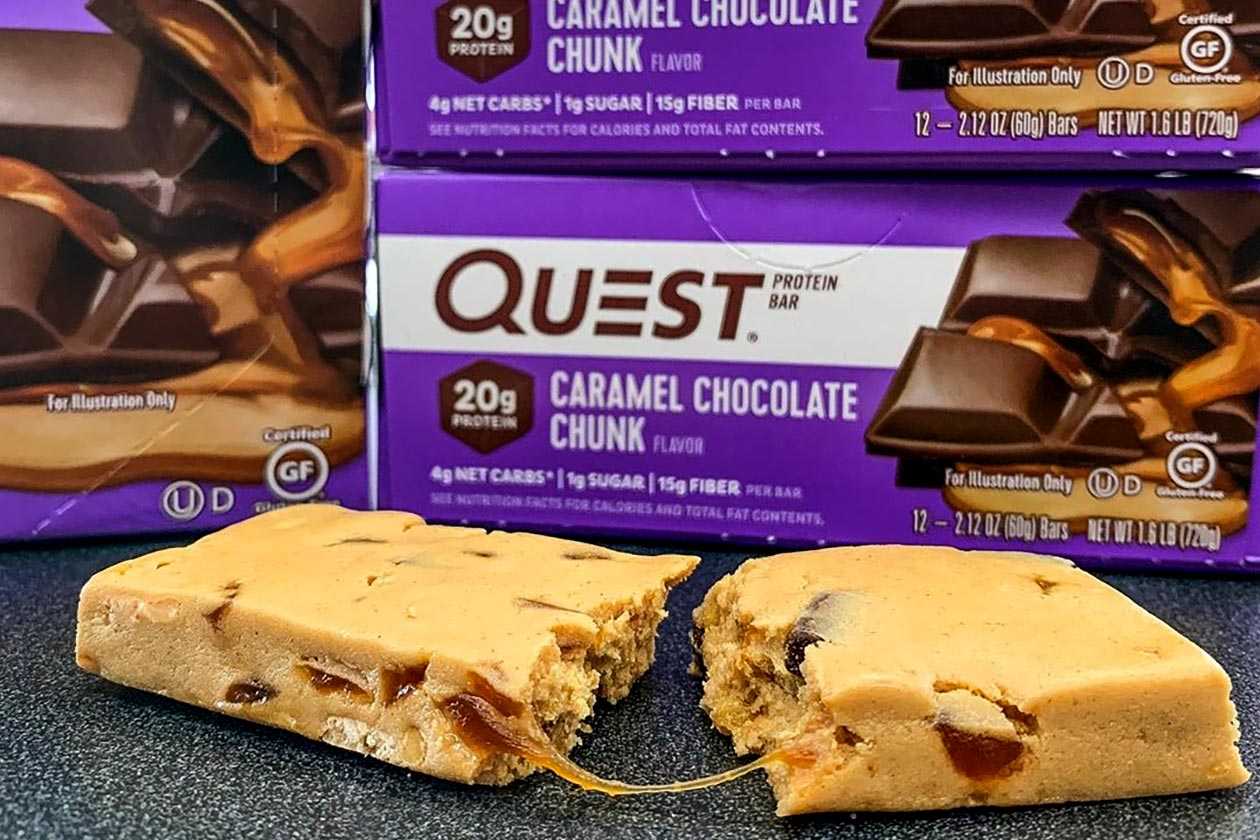 Caramel Chocolate Chunk Quest Bar now available from Quest Nutrition