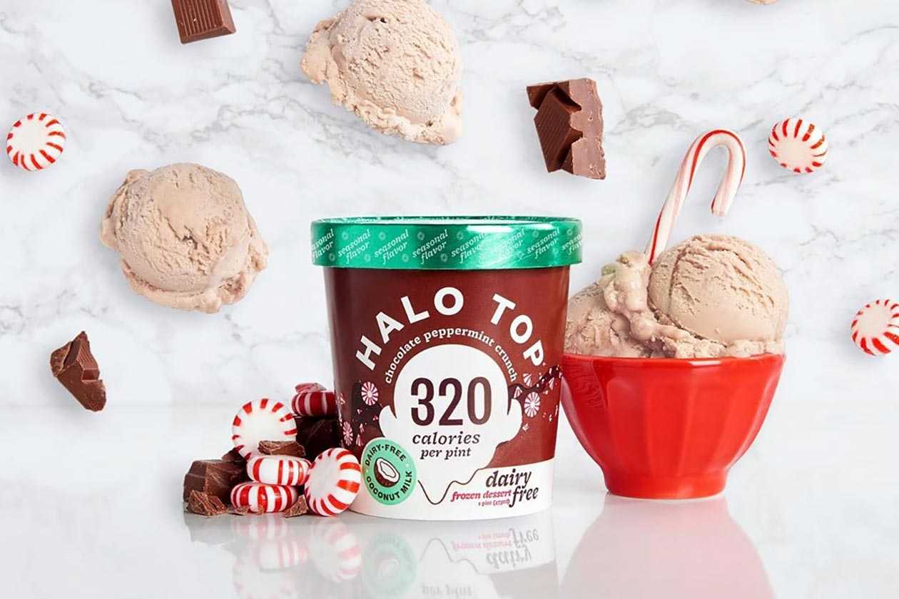 Peppermint Crunch flavor has dairy-free Halo Top