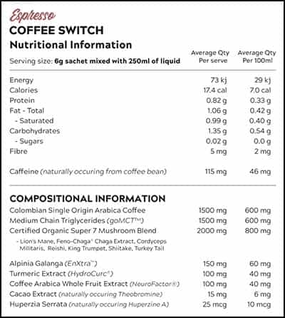 switch nutrition coffee switch