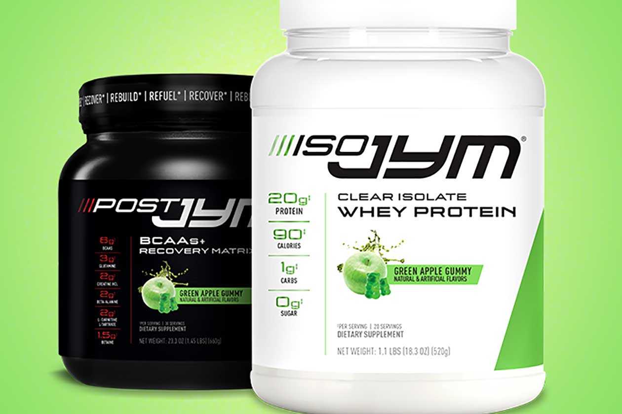 Jym adds its new ISO Jym flavor Green Apple Gummy to Post Jym