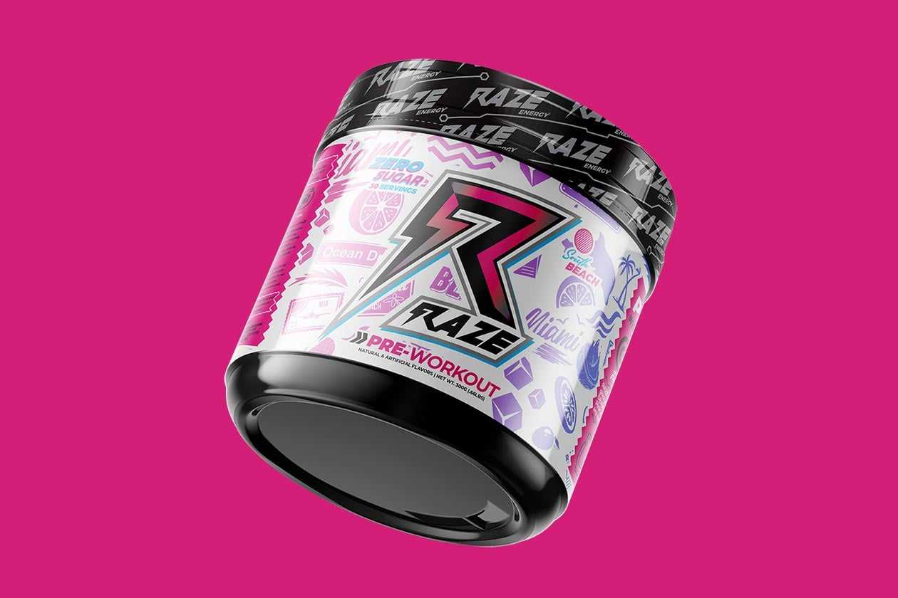 RAZE PreWorkout packing a 10g serving and dropping in four flavors