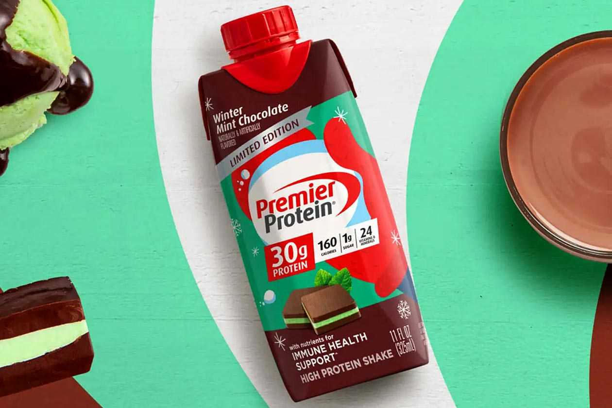 Premier Protein's shakes get a Winter Mint Chocolate flavor for Christmas