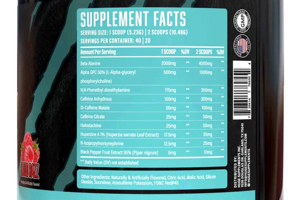 Huge Nutrition Wrecked Enraged Label