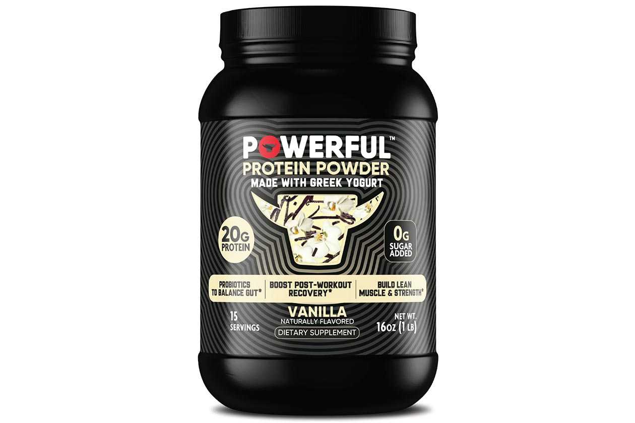 Powerful Nutrition makes a protein powder with Greek yogurt Powerful Nutrition makes a protein powder with Greek yogurt
