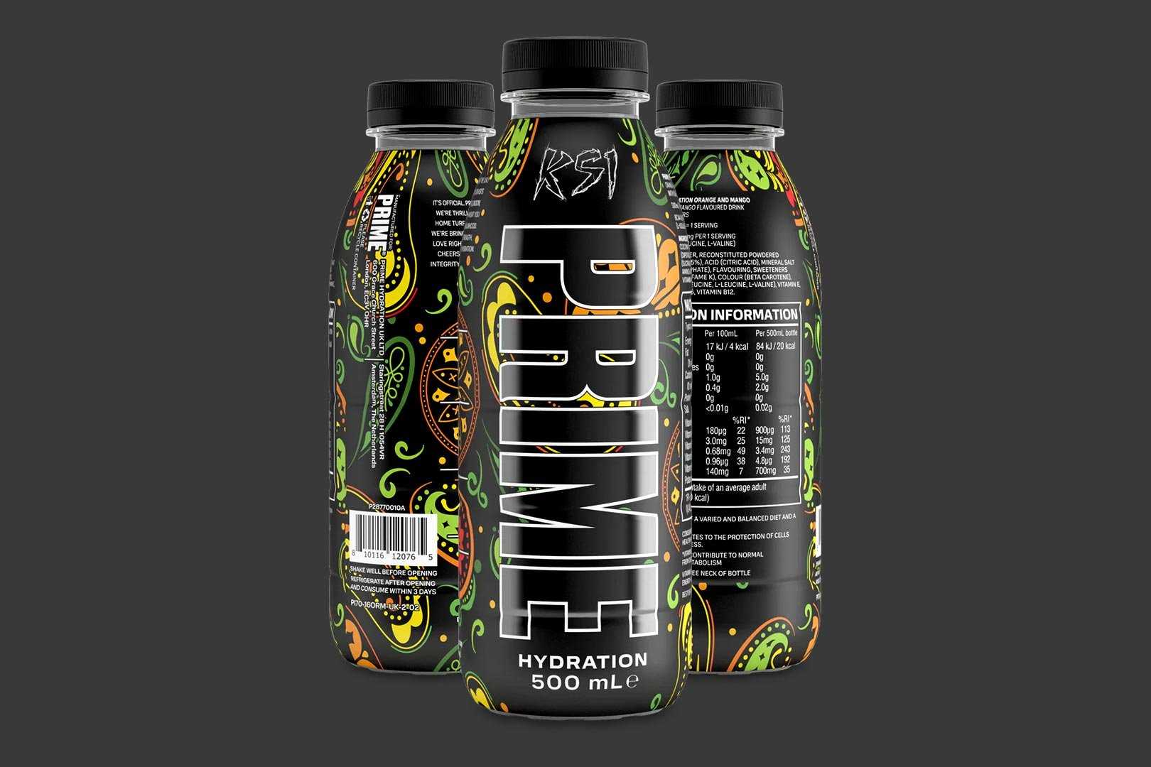 Limited edition and UK exclusive Prime Hydration Drink's KSI flavor