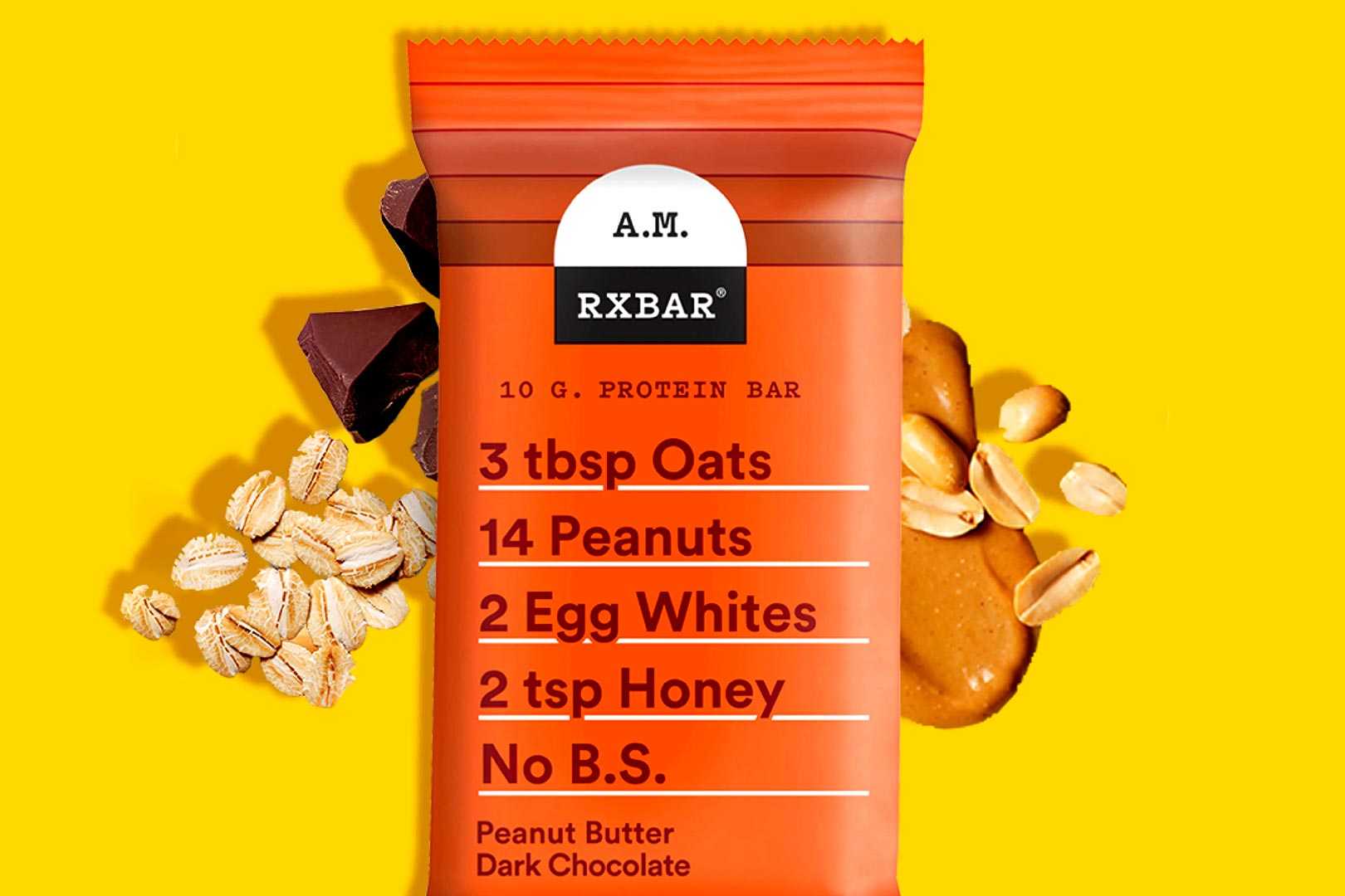 Peanut butter dark chocolate flavor of the balanced am rxbar