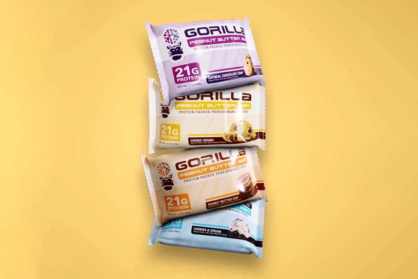 Peanut butter-based bar coming to Gorilla Mind in four flavors with 21g of protein