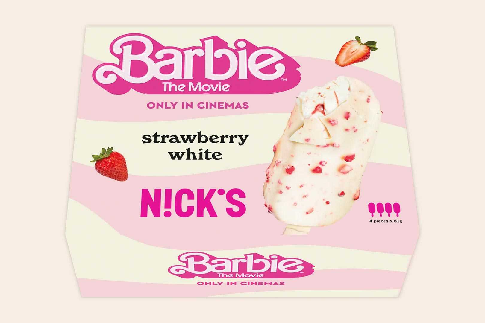 Nicks X Barbie Strawberry White Chocolate Ice Cream Stick