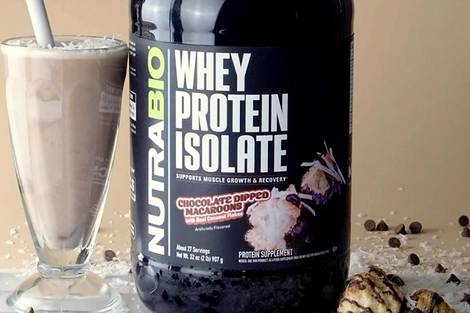 Nutrabio Chocolate Dipped Macaroons Whey Protein Isolate