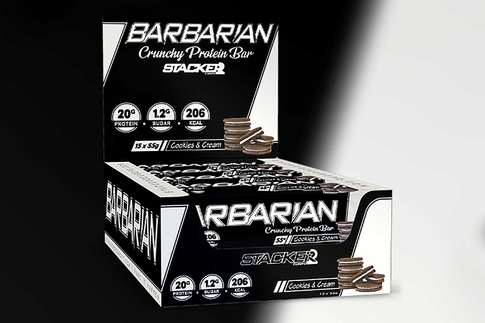 Stacker2 Europe Cookies Cream Barbarian Protein Bar