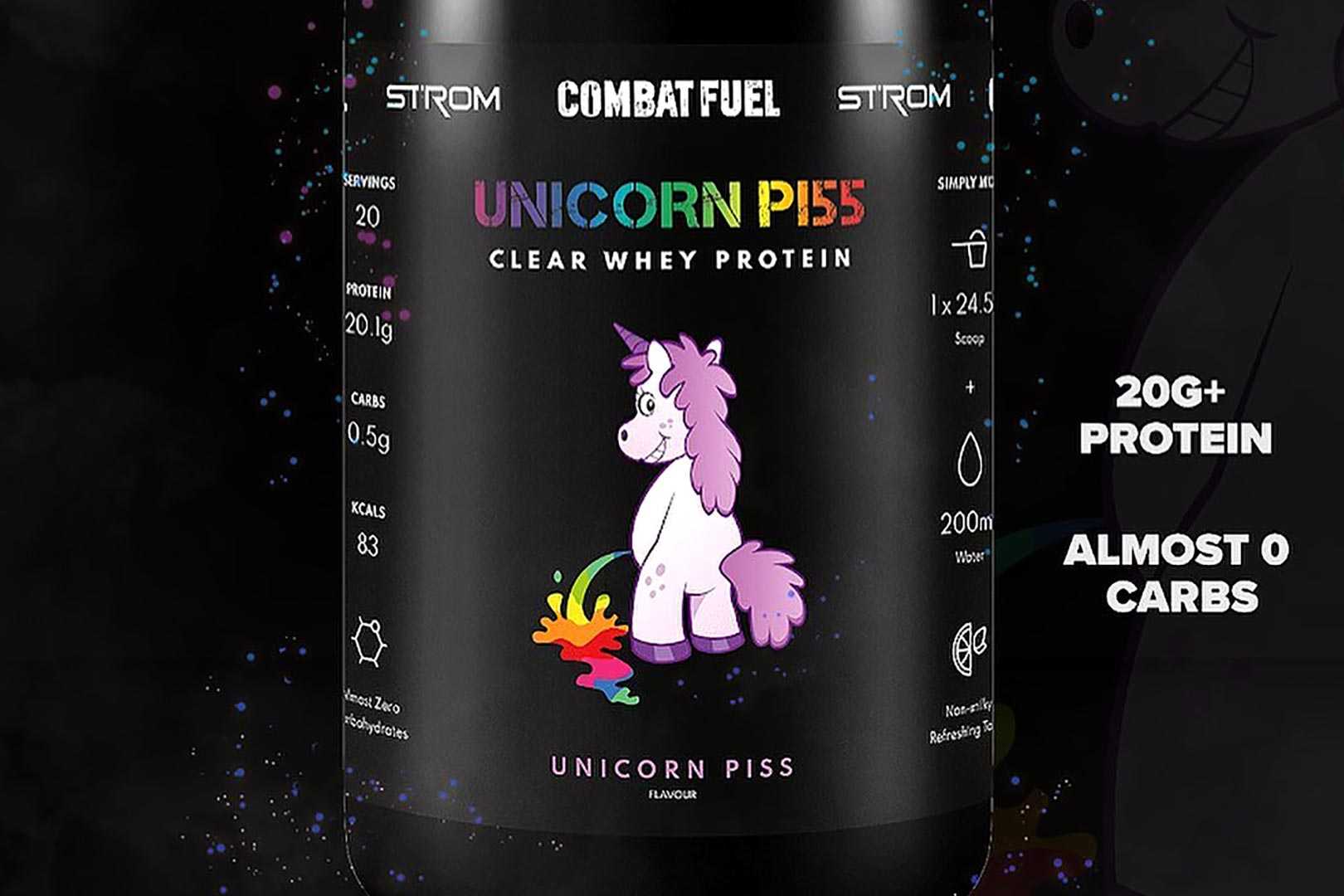 Strom Sports X Combat Fuel Unicorn Piss Clear Whey Protein
