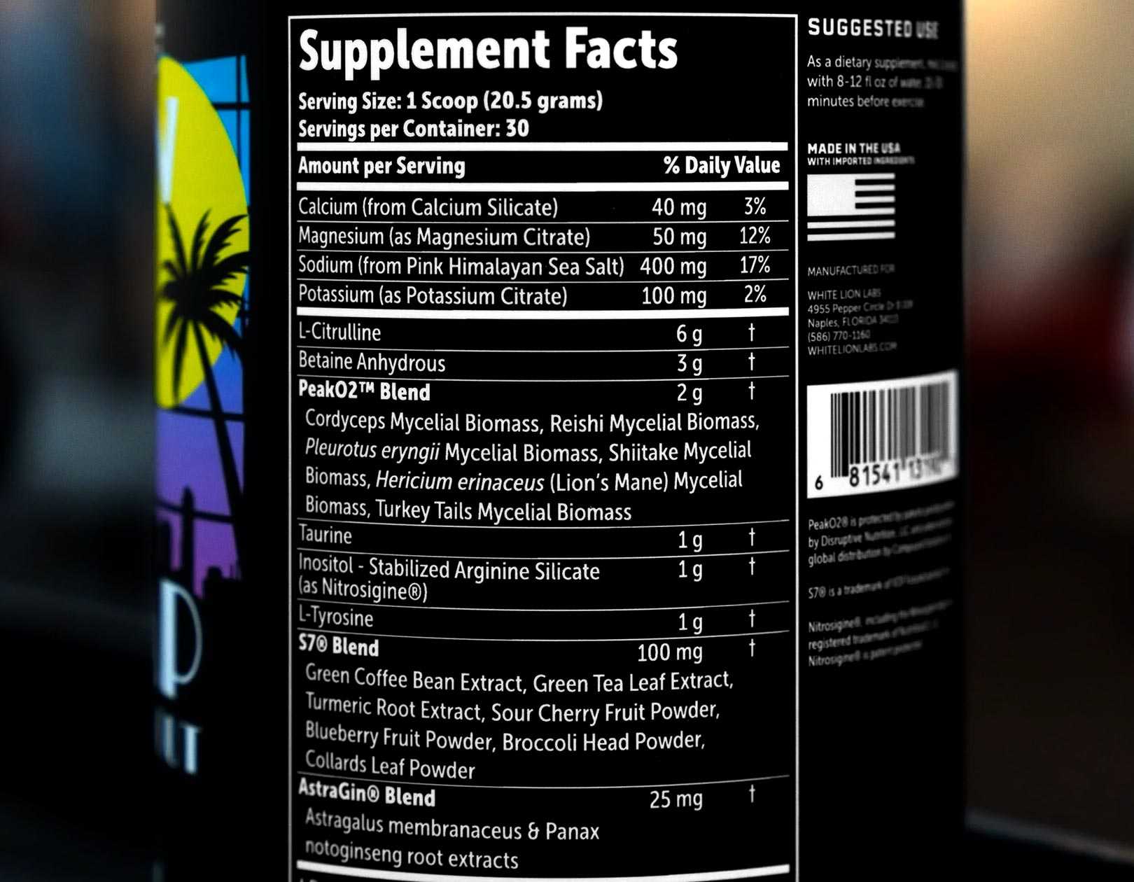 White Lion Labs Pump Pre Workout Label