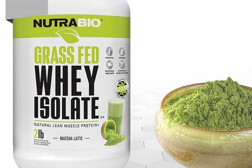 nutrabio matcha latte grass fed whey isolate