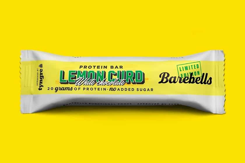 lemon curd white chocolate barebells protein bar