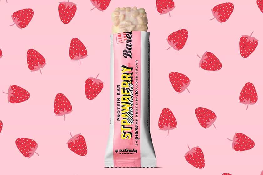 strawberry white chocolate barebells protein bar